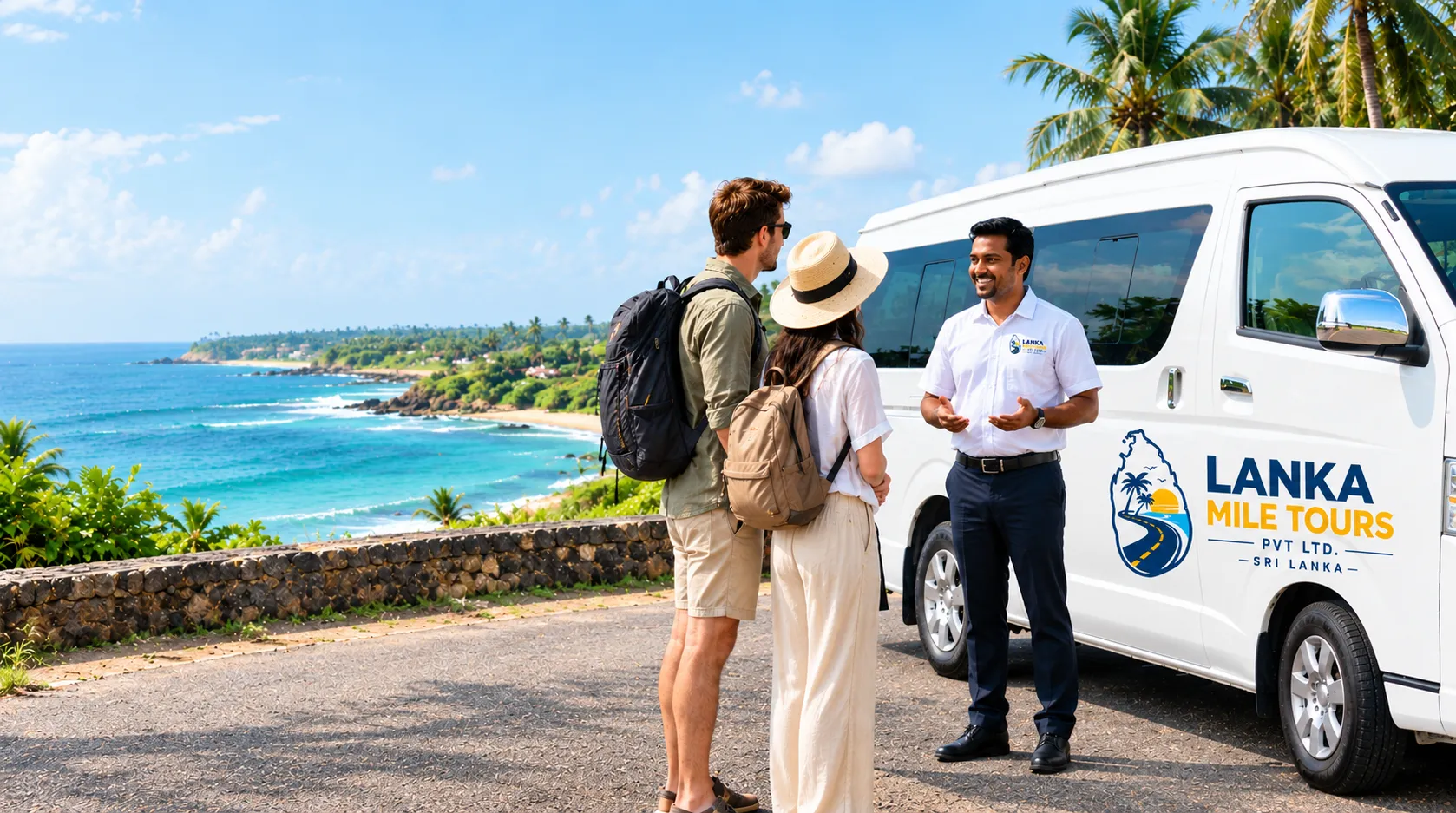 Lanka Mile Tours driver and vehicle ready for a Sri Lanka tour